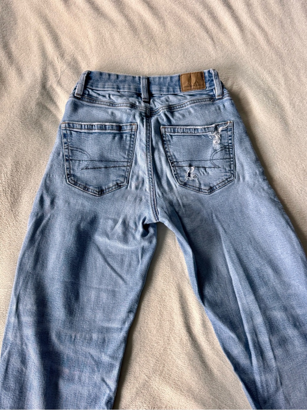 American Eagle distressed curvy straight leg
